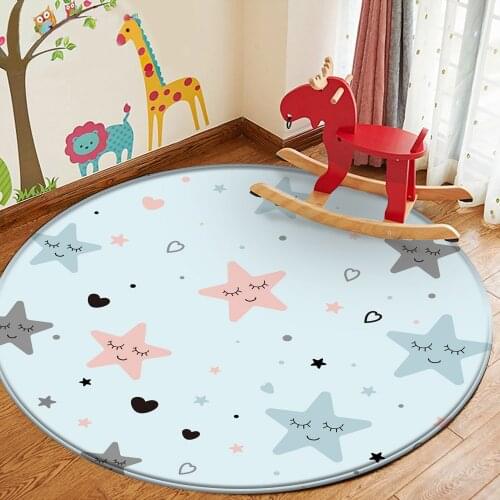 Good Quality Rug Childrens Flannel Carpet Rug Animal Puzzle Game Learn For Baby Play Round Carpet in the childrens room