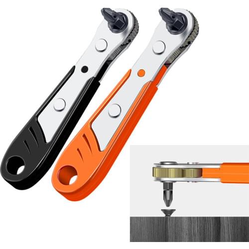 Practical Ratchet Wrench Steel Dual Purpose 1/4 Wind Batch Head Screwdriver Socket Mini Spanner for Home Hand Tools