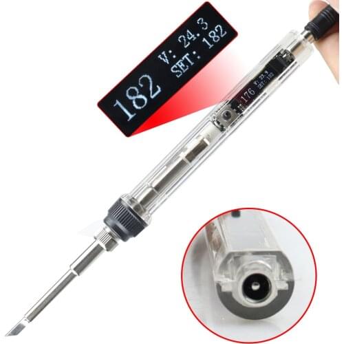 T12 Mini Soldering Iron DC 12-24V 72W Digital OLED Adjustable Temperature Electric Welding Solder Tip Tool