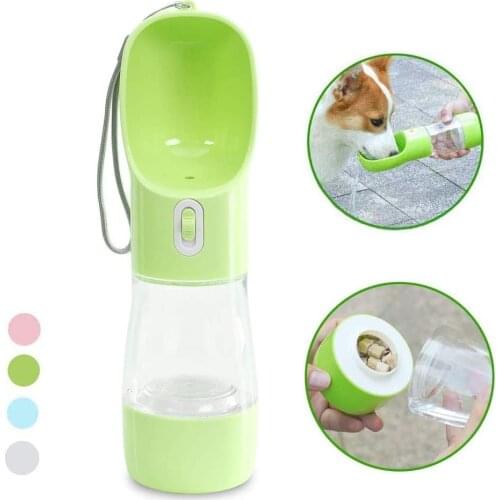 Dog Water Bottle for Walking Multifunctional and Portable Dog Travel Water Dispenser with Food Container Detachable Design Cup