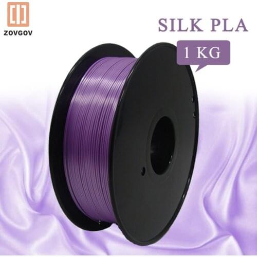 Filament Silk PLA ZOVGOV Plastic 3D Printing Accessories 12 Type Colors 1kg 1.75mm With Spool Sublimation Products FDM