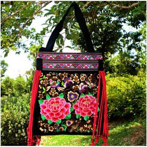 New National Embroidery Women Shopping Casual Totes!Nice Multi Flaral Embroidered Lady Shoulder&Handbags Hot Vintage Canvas bags