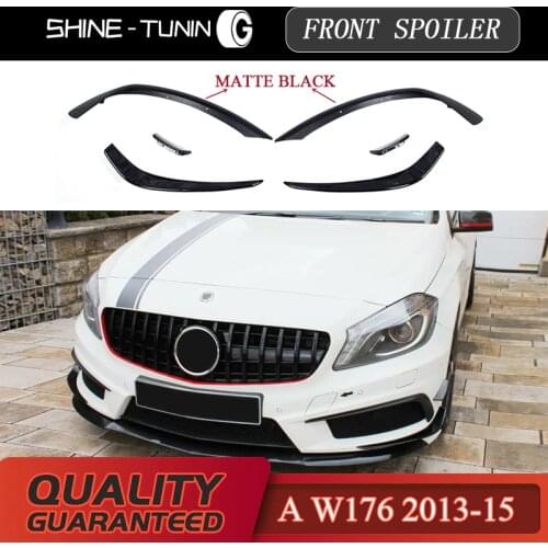 Front Bumper Splitter Lip suitable for Mercedes A Class W176 A180 A200 A250 A45 W176 front bumper spoiler 2013-15