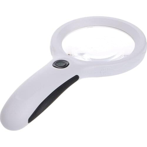 10X Handheld Magnifier Magnifying Glass Lens Loupe 8 LED Light With Money Detect