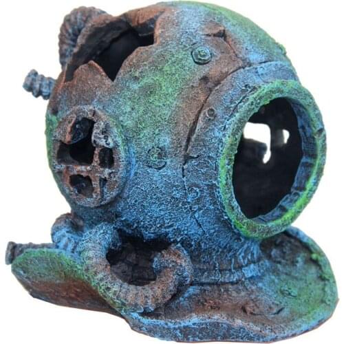 Diving Helmet Wreck Aquarium Fish Tank Landscaping Decoration Vintage Decorative