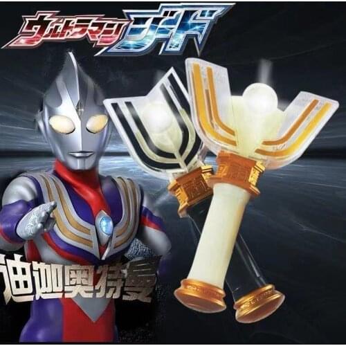 Bandai Tiga Ultraman God Light Stick Toy Tiga Transfiguration Summoner Luminous Weapon With Sound Effects Model Children Boy Gif