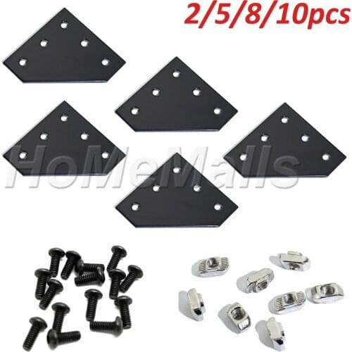 90 Degree Black Joint Board Plate Corner Angle Bracket Connection Joint Strip for 2020/3030 Aluminum Profile 3D Printer Frame