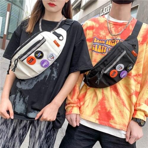 Street Trend Waist Bag Unisex Crossbody Bag Reflective Stripe Sports Chest Bags Casual Men Hip Waist Pack Travel Belt Purse