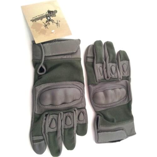 Green gray tear and nomex glove