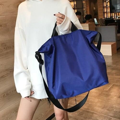 Women Nylon Fabric Handbag Large Capacity Waterproof Cloth Handbag Tote Solid Crossbody Bag Big Travel Bag Purse For Ladies