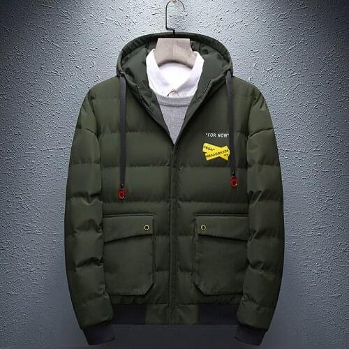 Winter Mens Even Cotton Cap Trend Solid Color Thickening Cotton-padded Clothes Male Leisure Time Youth Loose Coat Cotton-padded