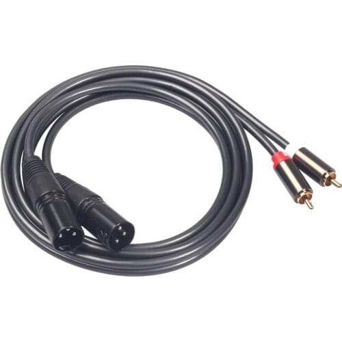 1.5M 5Ft Dual Rca Male to Xlr Male Cable 2 Xlr to 2 Rca Plug Adapter Hifi Stereo Audio Extension Cable for Microphone Speaker