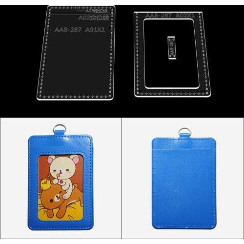 1set DIY Home Sewing Transparent Purse Leathercraft Leather Template Acrylic Card Bag Stencil Leathercraft Tools Set 7*10.5*1cm