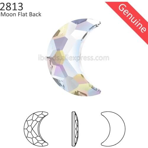 1 piece) 100% Original Crystals from Swarovski 2813 Moon Flat Back no hotfix rhinestone for women nail art clothing decoration