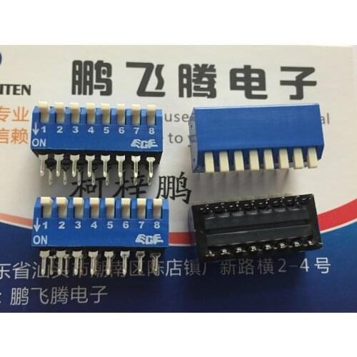 1PCS Taiwan ECE Bairong EPS108AZ dial code switch 8-bit key type 8P side dial toggle 2.54mm blue
