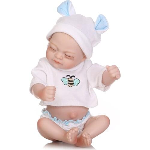 27cm Mini Bebe Reborn Silicone Doll Sleeping Boys Bonecas Realistic Soft Baby Dolls Kids Birthday Toys Small Dolls