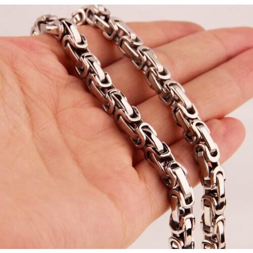 5/6/8mmWide Hotsale 316LStainless Steel Silver Color Handmade Byzantine Box Chain Men Women Necklace Or Bracelet Customize 7-40"