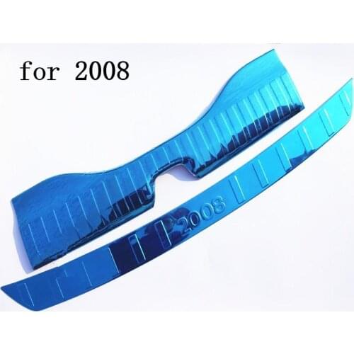Car-covers stainless steel Rear Bumper Protector Sill Trunk Tread Plate Trim For 2014-2019 Peugeot 2008 Car styling