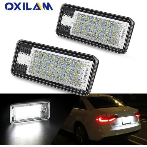 2PCS Car LED License Plate Light For Audi A3 S3 A4 S4 B6 B7 A6 A8 S8 Q7 RS4 RS6 Plus Vant 18SMD Led No Error Number Plate Lamp