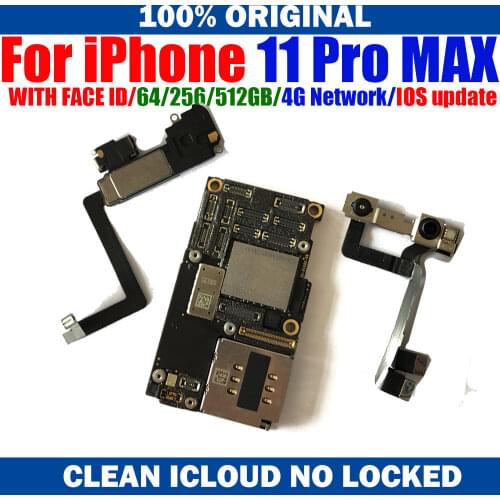 Free Shipping Unlocked Clean iCloud For iPhone 11 Pro Max Main Logic Board Motherboard MB Support iOS Update