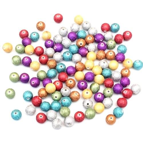 50-100Pcs 8-12mm Mixed Round Wrinkle Acrylic Beads Loose For Woman Men Jewellery Making DIY Bracelet Necklace Jewelry Finding