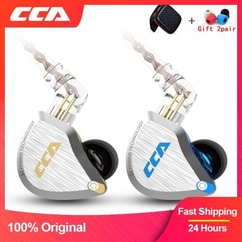 CCA C12 Metal Headset 5BA+1DD Hybrid 12Units HIFI Bass Earbuds In Ear Monitor Headphones Noise Cancelling Earphones