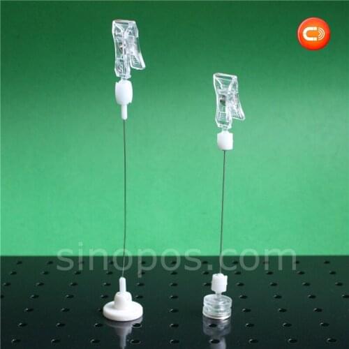 Magnetic Clip-on Wire Sign Holder, shelf swing pop clips price card tag wobbler display magnet stand flexible stem spring clip