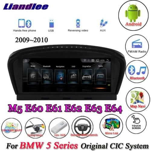 For BMW 5 Series E60/E61/E62/E63 2009 2010 Original CIC System Android 10.0 Player Multimedia Carplay Androidauto GPS Navigation