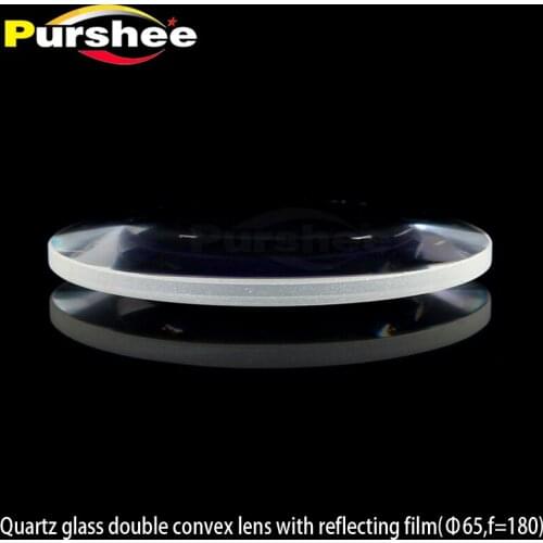 Quartz glass double convex lens with reflecting film(D65,f=180)