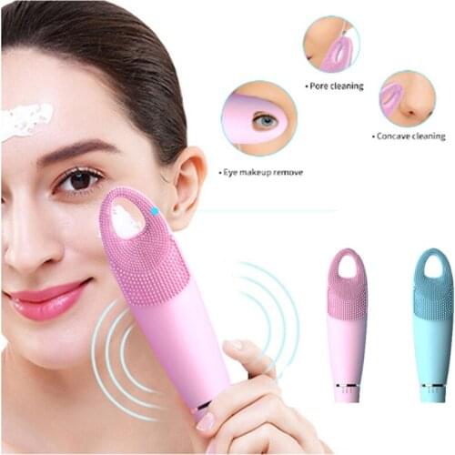 Electric Silicone Facial Cleansing Brush Face Massage Facial Cleaner Waterproof Ultrasonic Vibration Face Wash Blackhead Remover