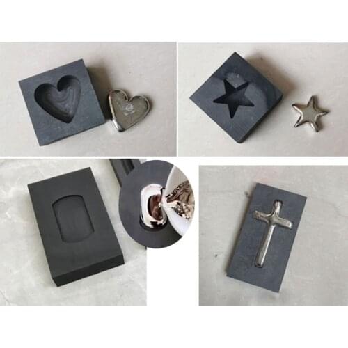13MC Gold Silver Ingot Mold Cross Graphite Crucible Mold Melting Gold Silver nonferrous Metal Casting Refining Scrap Jewelry