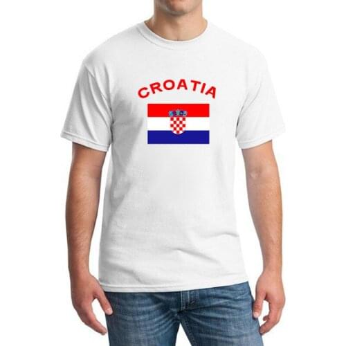BLWHSA CROATIA Fans Cheer Men T-Shirts 100% Cotton Fitness National Flag Tee Summer Short Sleeve O Neck Men Clothing