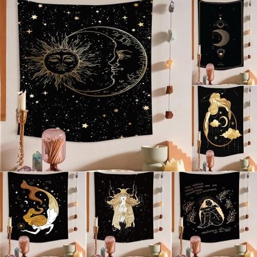 Sun God Tapestry Hanging Wall Astrology Divination for Home Deco Living Room Bedroom Large Big Size Witchcraft Supplies