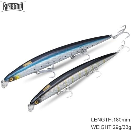 Kingdom Isca Artificial Fishing Lure 180mm 29/33g Floating & Sinking Long casting Pike Fishing SwimBait For Trolling Seabass