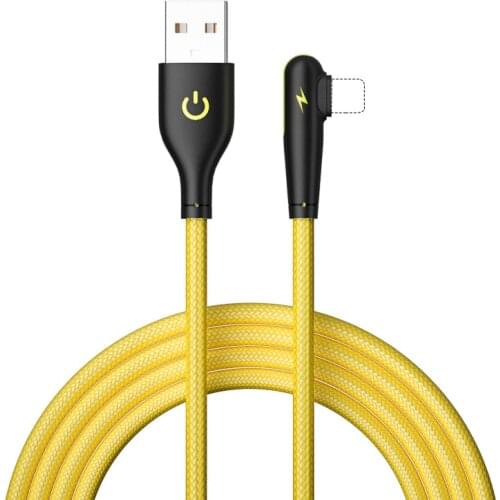 90 Degree MFi Cable Game Cable for IPhon X8765 SE for Lighting To USB Charger Fast Charge Angled Cable Data Sync Elbow
