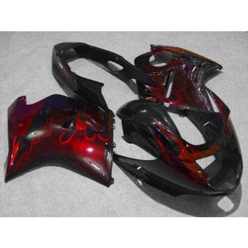 Injection mold Fairing kit for CBR1100XX 97 00 02 03 07 CBR1100 CBR 1100XX 1997 2003 red flames black Fairings set ZG25