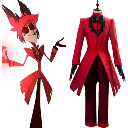 Hazbin Hotel ALASTOR Cosplay Costume Red Uniform Outfit Full Set