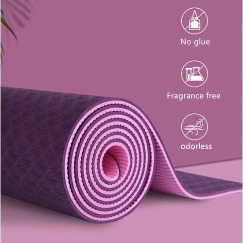 1830 * 610 * 6mm TPE two-color yoga mat, non-slip carpet, suitable for beginners environment fitness gym mat