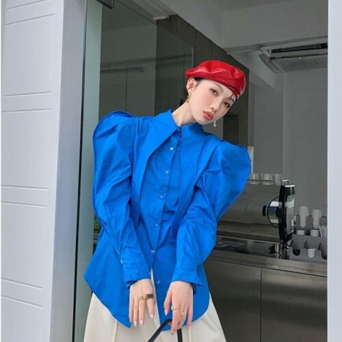 KUANGNAN Light Blue Blouses