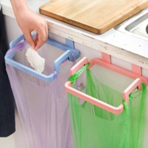 Kitchen Garbage Cupboard Door Back Hanging BagCabinet Door Organizer Towel Holders Trash Bag Hanger Storage Shelf Cabinet Trash