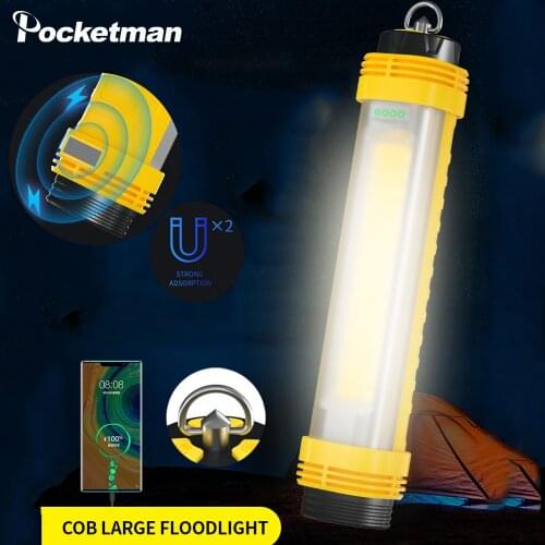 Magnetic Tail Work Light Red Light/White Light Work Lamp Repair Light Emergency Light Waterproof Camping Light Flashlight