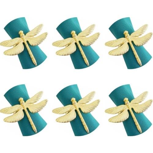Napkin Buckle Plated Metal Dragonfly Gold Napkin Ring For Hotel Wedding Holiday Table Dinner Party DIY Decoration
