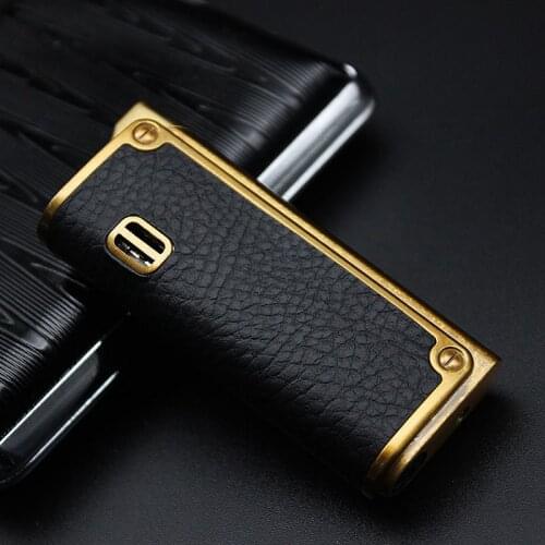 Mini Retro Metal Cigarette Cigar Lighter Butane Gas Windproof Lighter Blue Flame 1300C Gadgets For Men Smoking Accessories