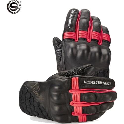 Motorcycle gloves leather breathable anti-fall design Cycling gloves MTB motocross racing gloves for men carbon fiber black