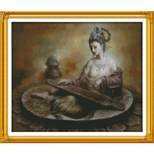 Dunhuang figures of naked cross stitch kit people 18ct 14ct 11ct count print canvas stitches embroidery DIY handmade needlework