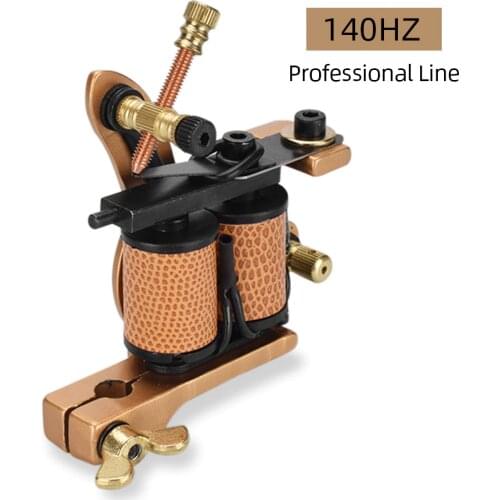 New Professional Copper Tattoo Machine Coils Frame Liner Shader Maquina De Tatuagem 10 Wraps Tatto Gun for Tattooist Beginner