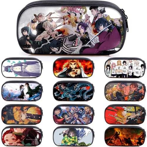 1pcs Anime Demon Slayer: Kimetsu No Yaiba Kamado Nezuko Student Pencil Stationery Pencilcase Pen Marker Bag Storage Pouch