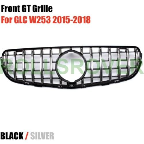 ROLLSROVER Front Bumper GT Grille Grill For GLC W253 2015-2018 Black Silver