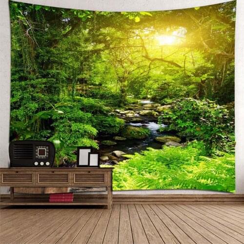 MagiDeal Landscape Printed Hanging Wall Tapestry Hippie Retro Home Decor Yoga Beach Towel Home Textile