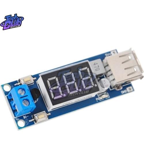 DC 4.5V-40V to 5V 2A USB Charger LED Step Down Buck Converter with Voltmeter Module Low Power Consumption Automatic Protection